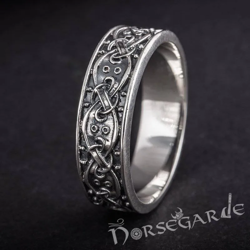 Handcrafted Norse Ornamental Band - Sterling Silver