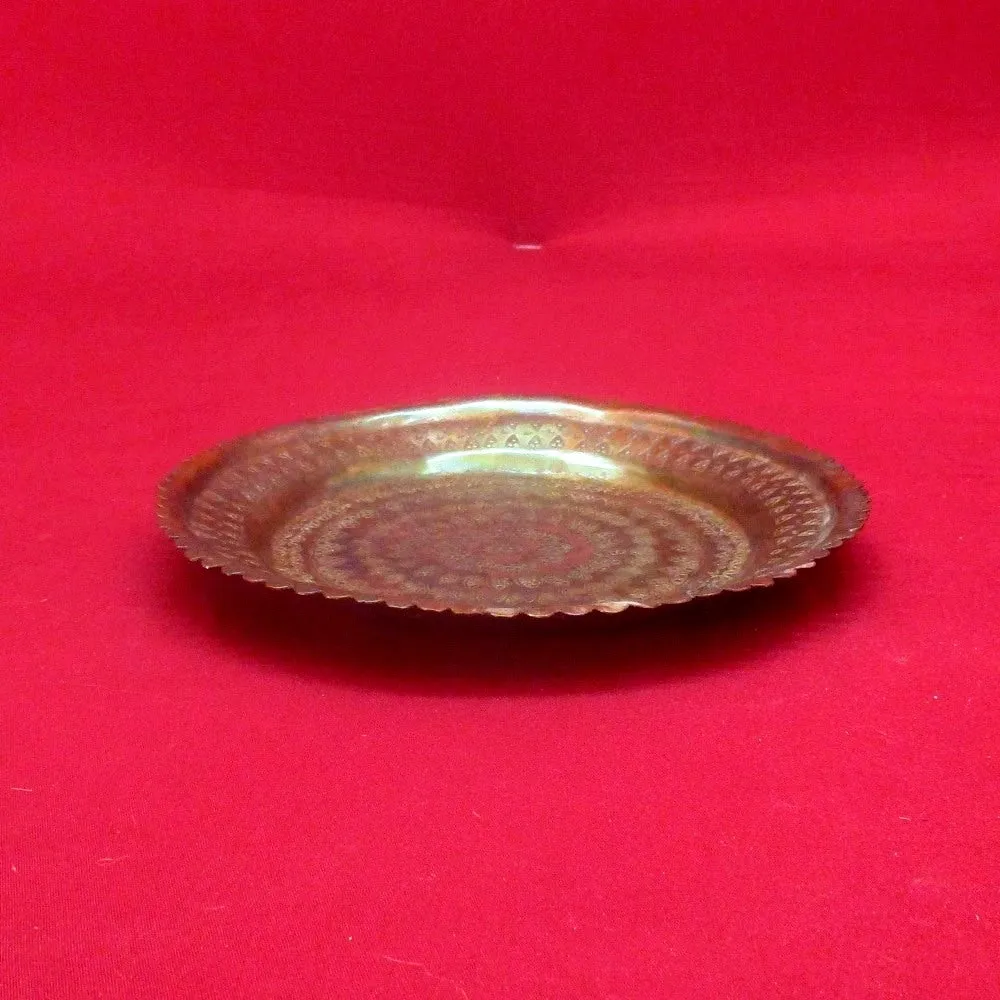 Handcrafted Sold Copper Dish