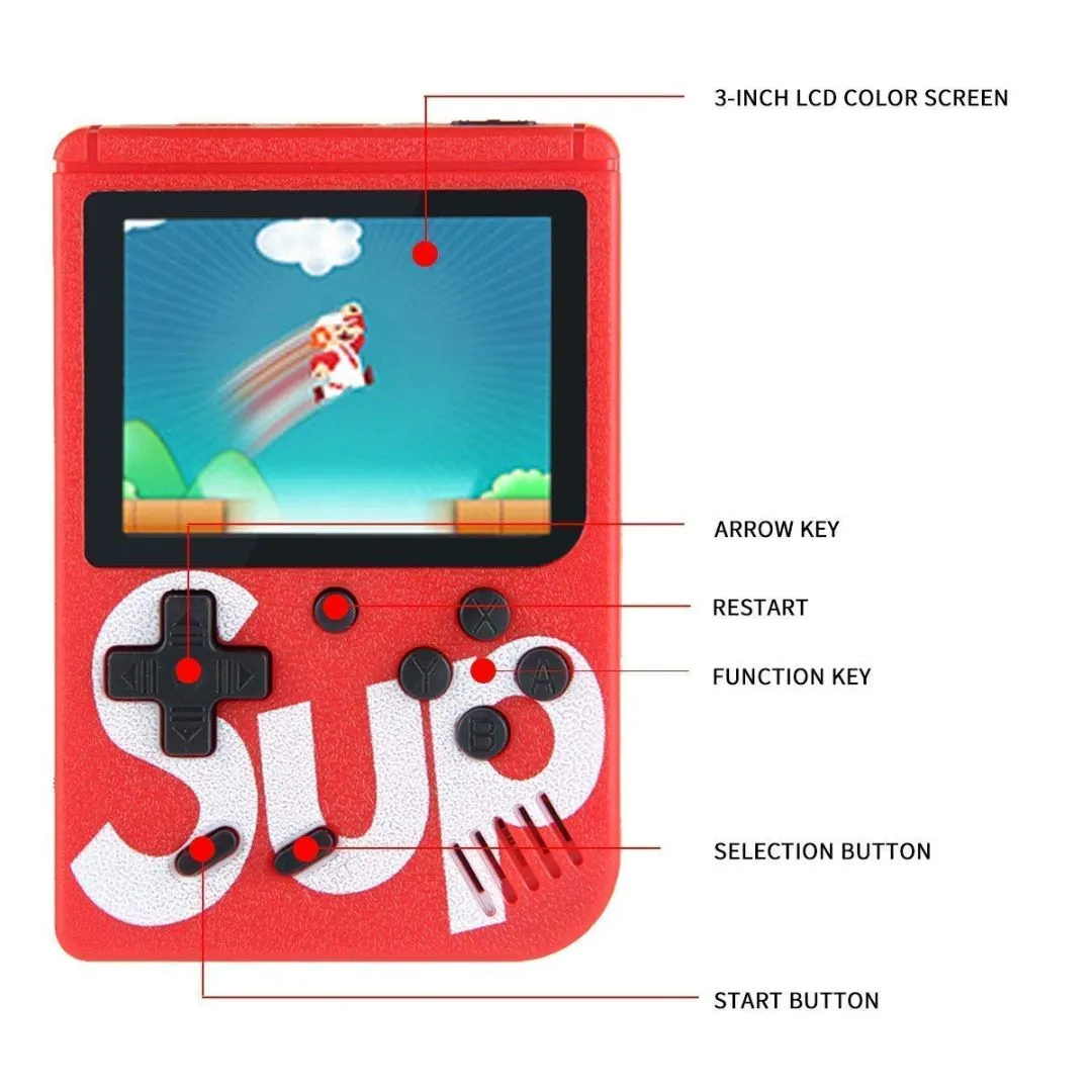 Handheld Retro Video Game | LCD Screen with 400 in 1 Classic Old Games