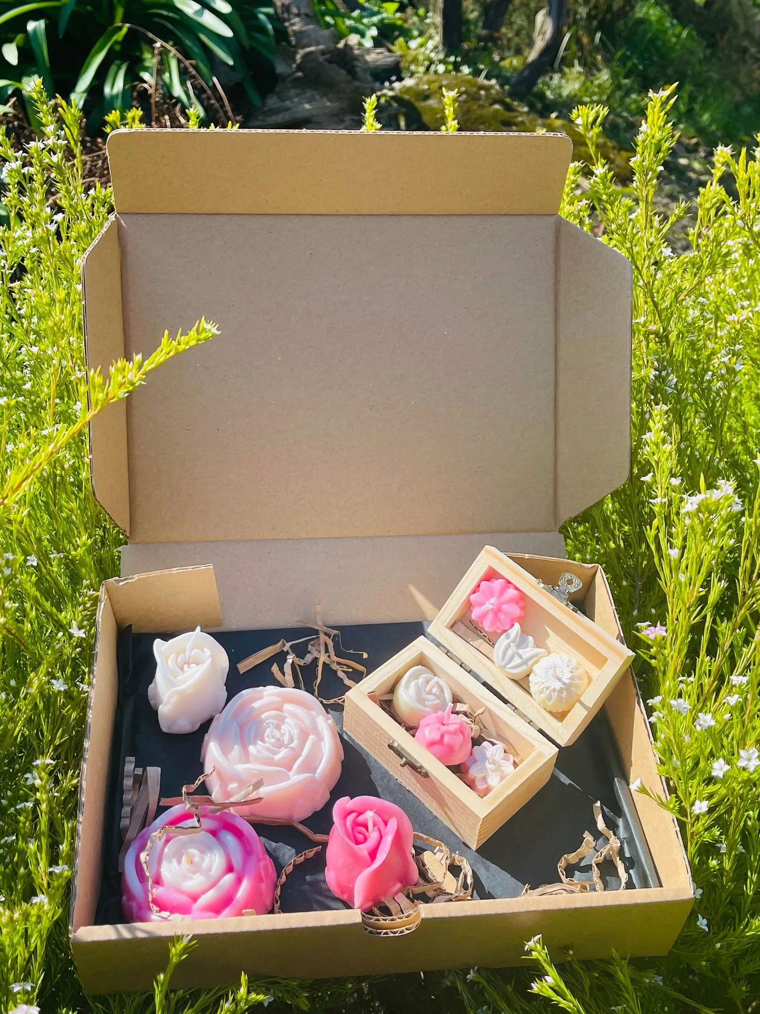 Handmade Carved scented  candles gift box