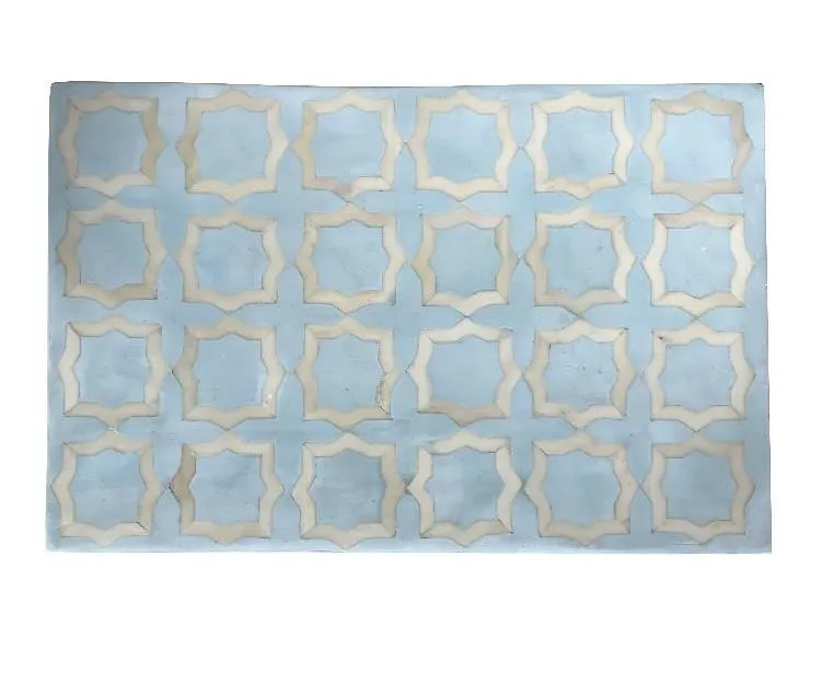 Ice Blue Moroccan Pattern Bone Inlay Box