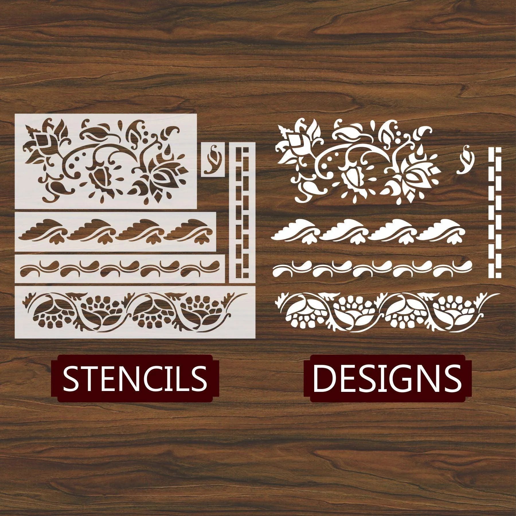 Indian Inlay (furniture and fabric) Reusable Stencil For Canvas And Wall Painting.ID #460