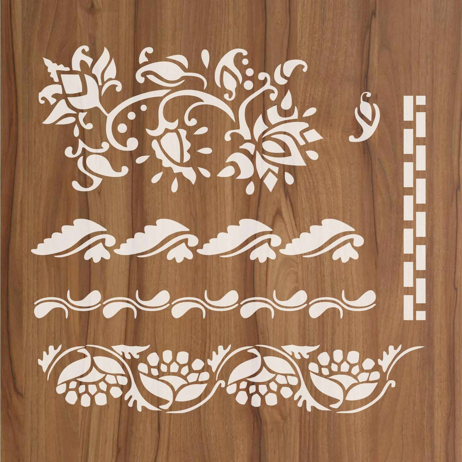 Indian Inlay (furniture and fabric) Reusable Stencil For Canvas And Wall Painting.ID #460