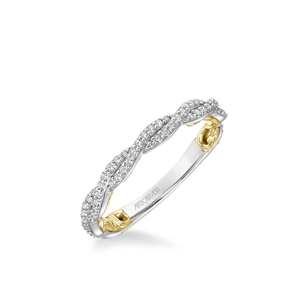 Ione Lyric Collection Contemporary Diamond Twist Wedding Band