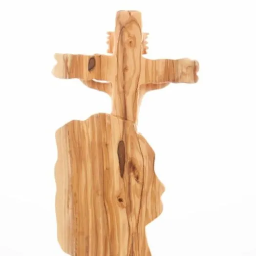 Jesus Christ "Crucified on Cross Masterpiece, 13.6" Engraved Scripture (John 3:16), Wood Sculpture