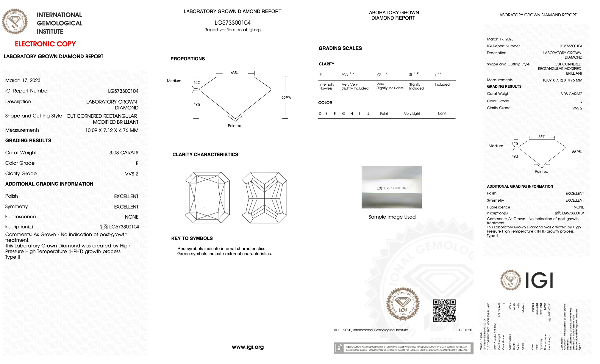 Kendall - 3.08ct Lab Grown Radiant Diamond