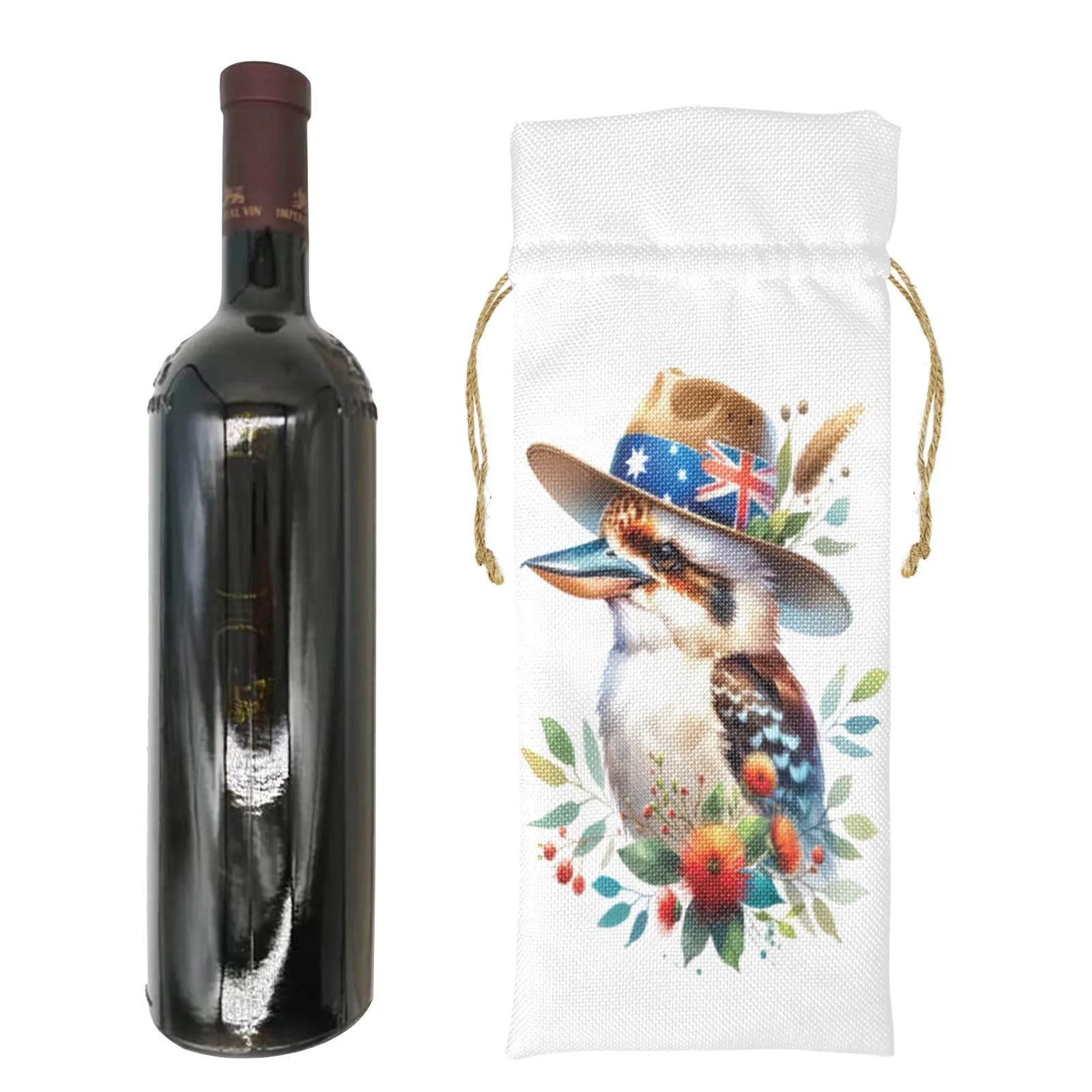 Kookaburra awd1338 Linen Wine Bottle Bag