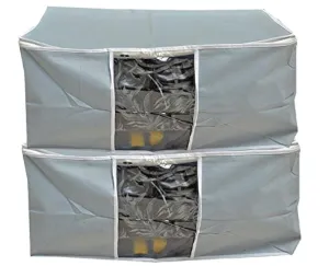 Kuber Industries 2 Piece Non Woven Storage Organiser, Grey (Undb08)