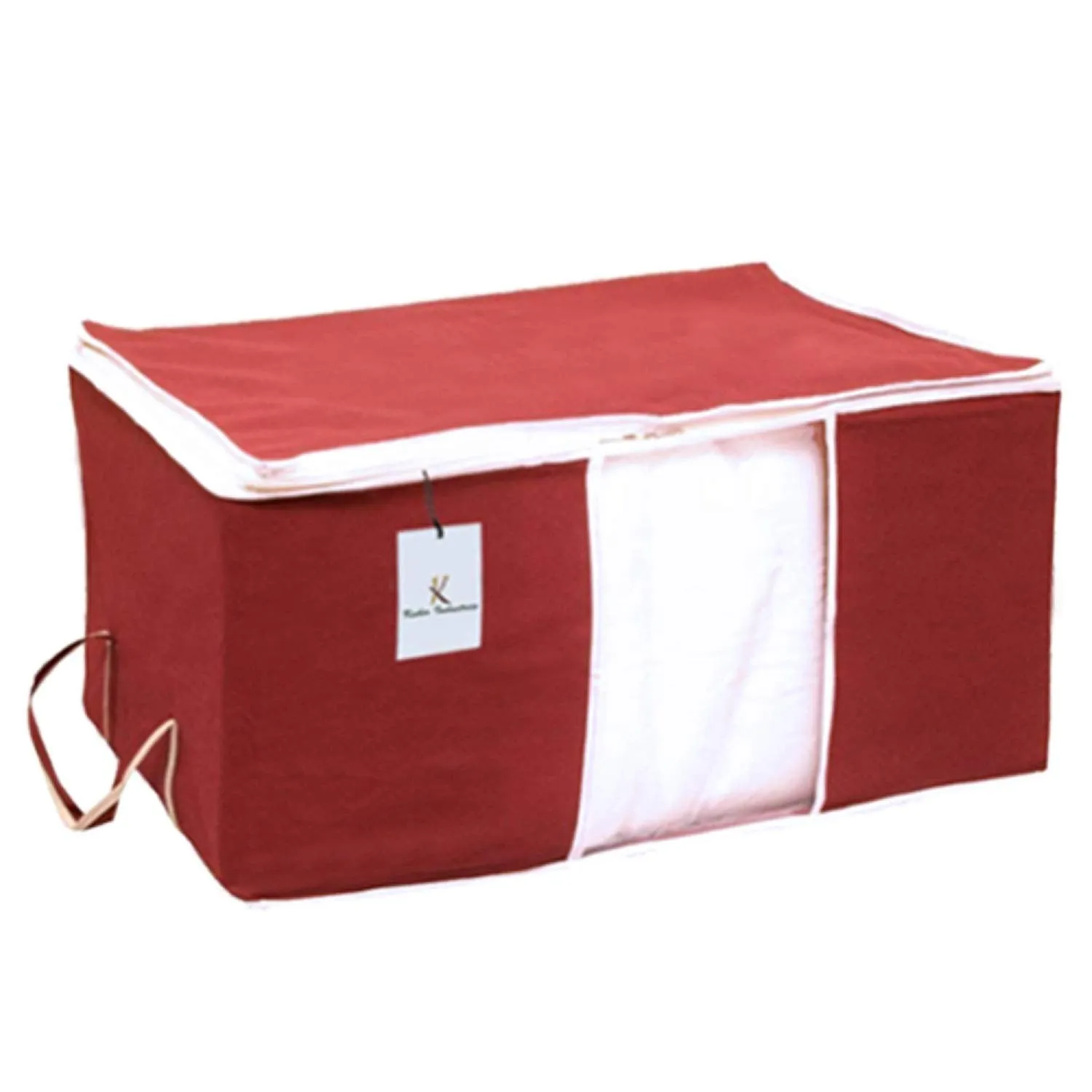 Kuber Industries Underbed Storage Bag, Storage Organiser, Blanket Cover Set of 2 - Maroon, Extra Large Size-CTKTC14140