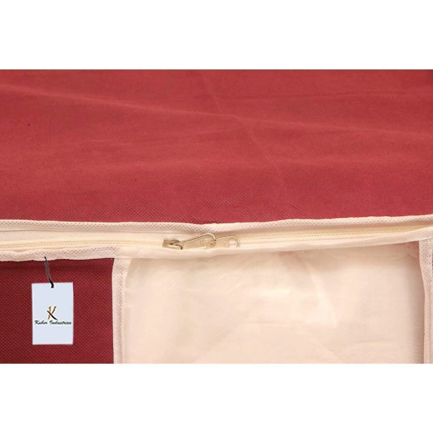 Kuber Industries Underbed Storage Bag, Storage Organiser, Blanket Cover Set of 2 - Maroon, Extra Large Size-CTKTC14140