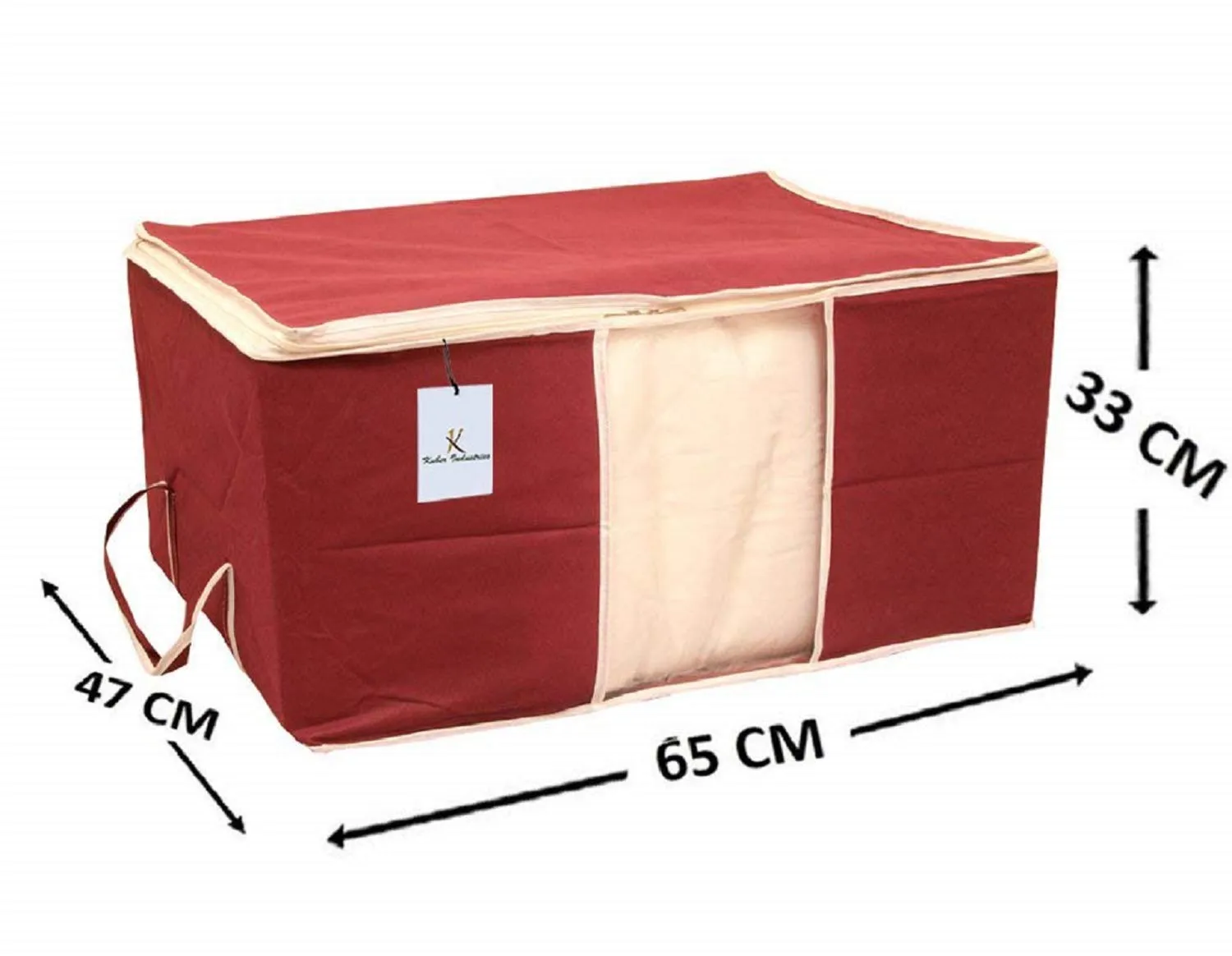 Kuber Industries Underbed Storage Bag, Storage Organiser, Blanket Cover Set of 2 - Maroon, Extra Large Size-CTKTC14140