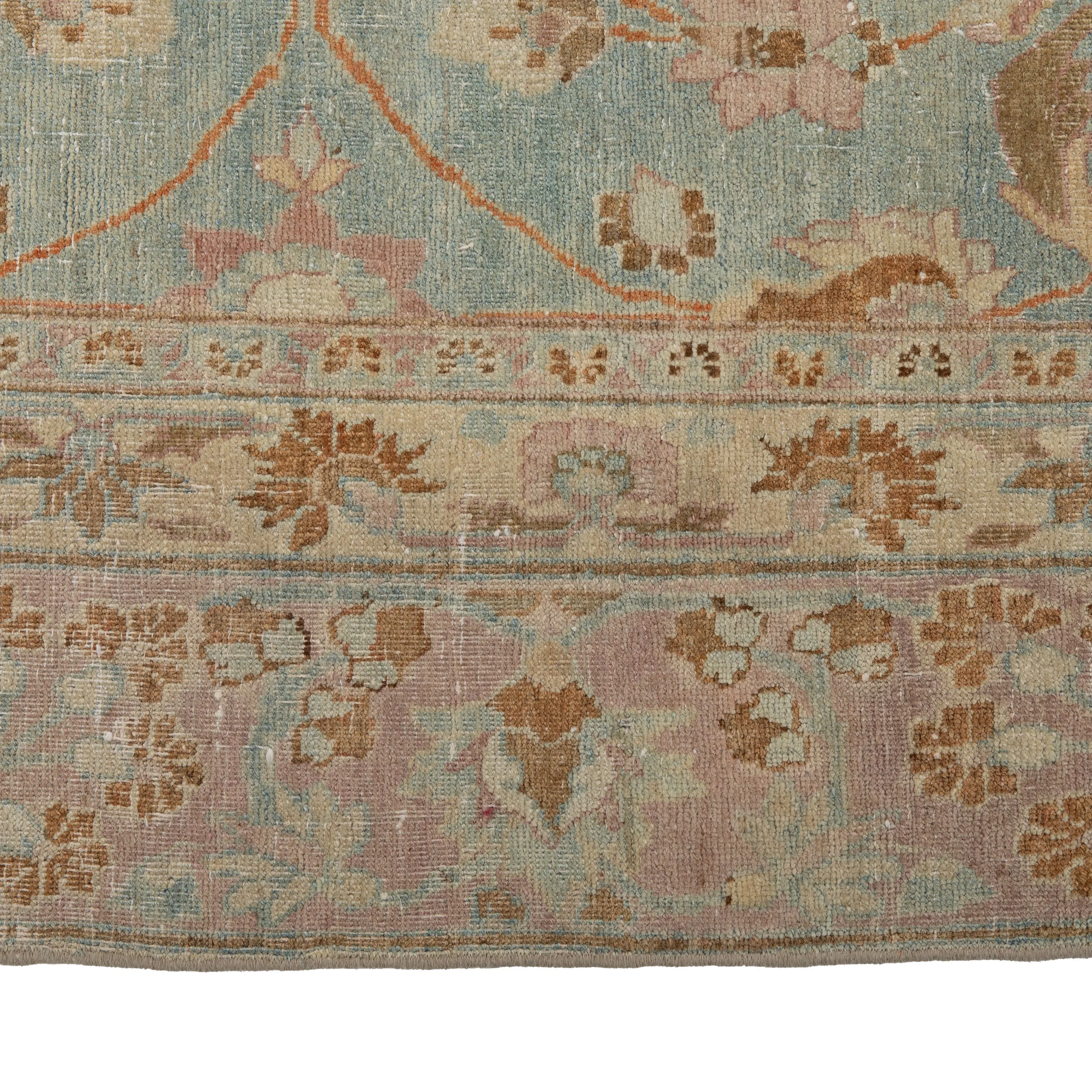 Light Blue Antique Traditional Tabriz Rug - 8'9" x 12'6"