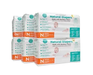 Little Toes Disposable Biodegradable Bamboo Diapers Monthly Value Pack (216 Count)     Size – Newborn or Small