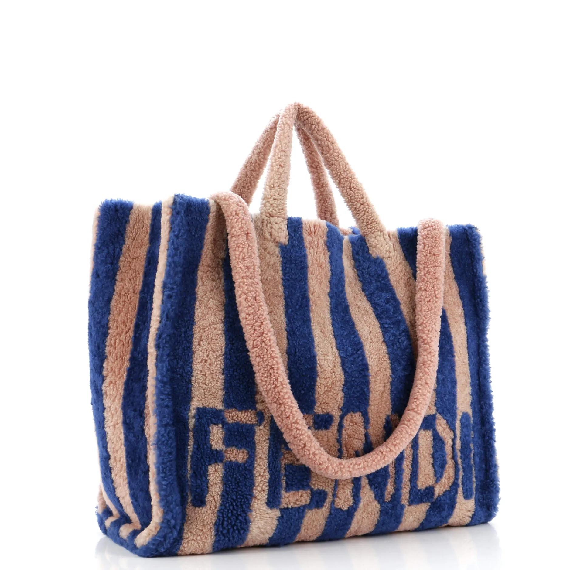 Logo Shopping Tote Striped Shearling Tall