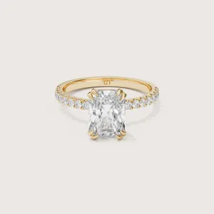 Lotus Radiant Solitaire - Diamond Band