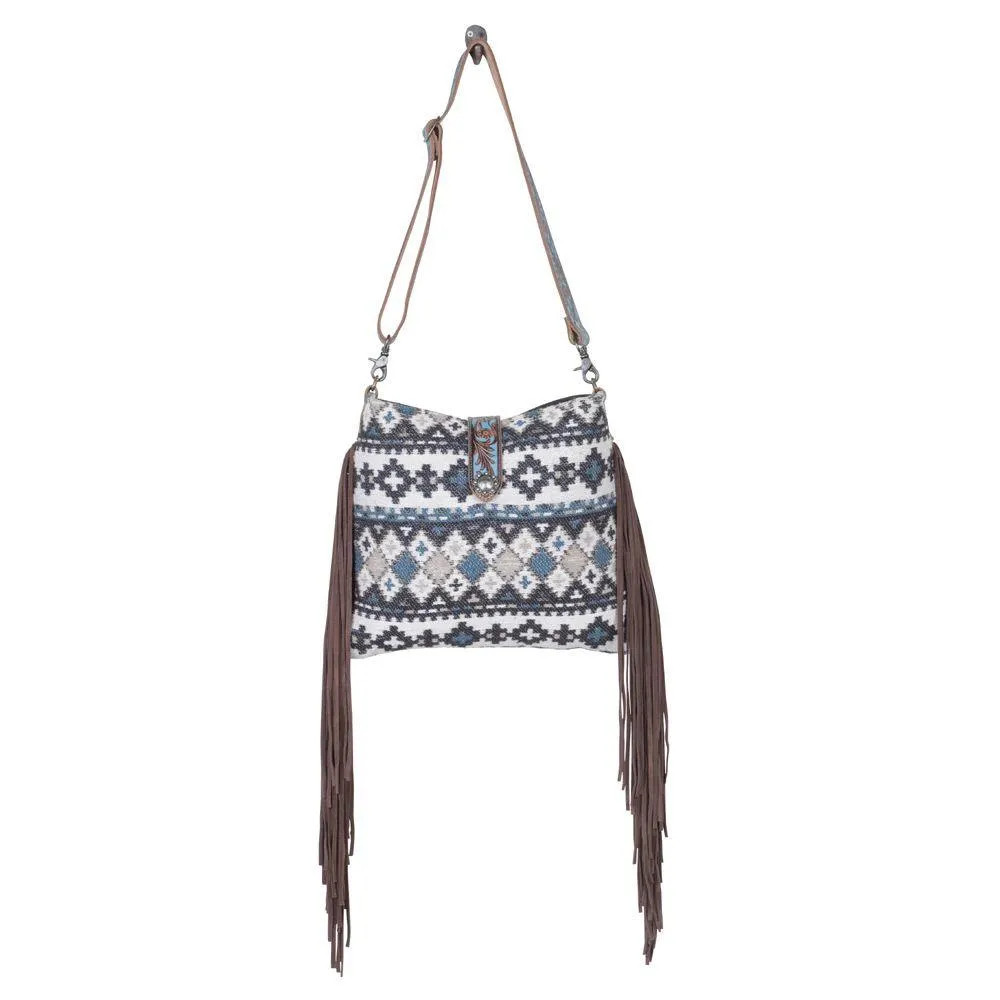 Lyrical Fringed Embossed Strap Shoulder Bag