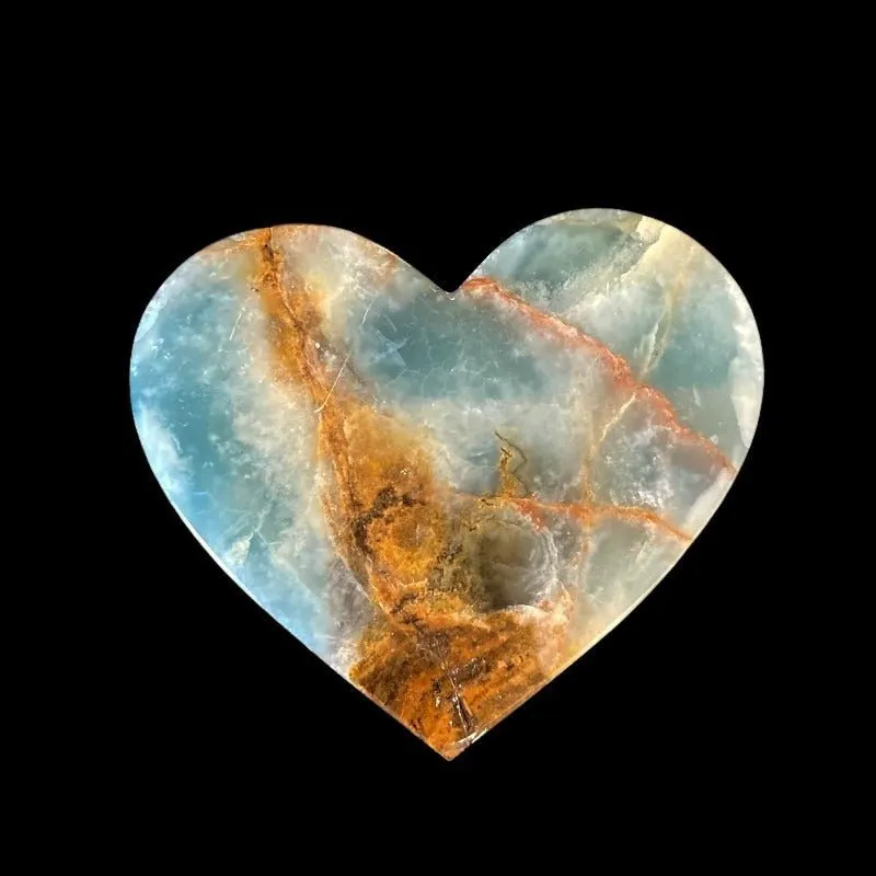 Marbled Blue Onyx Heart Oceanite