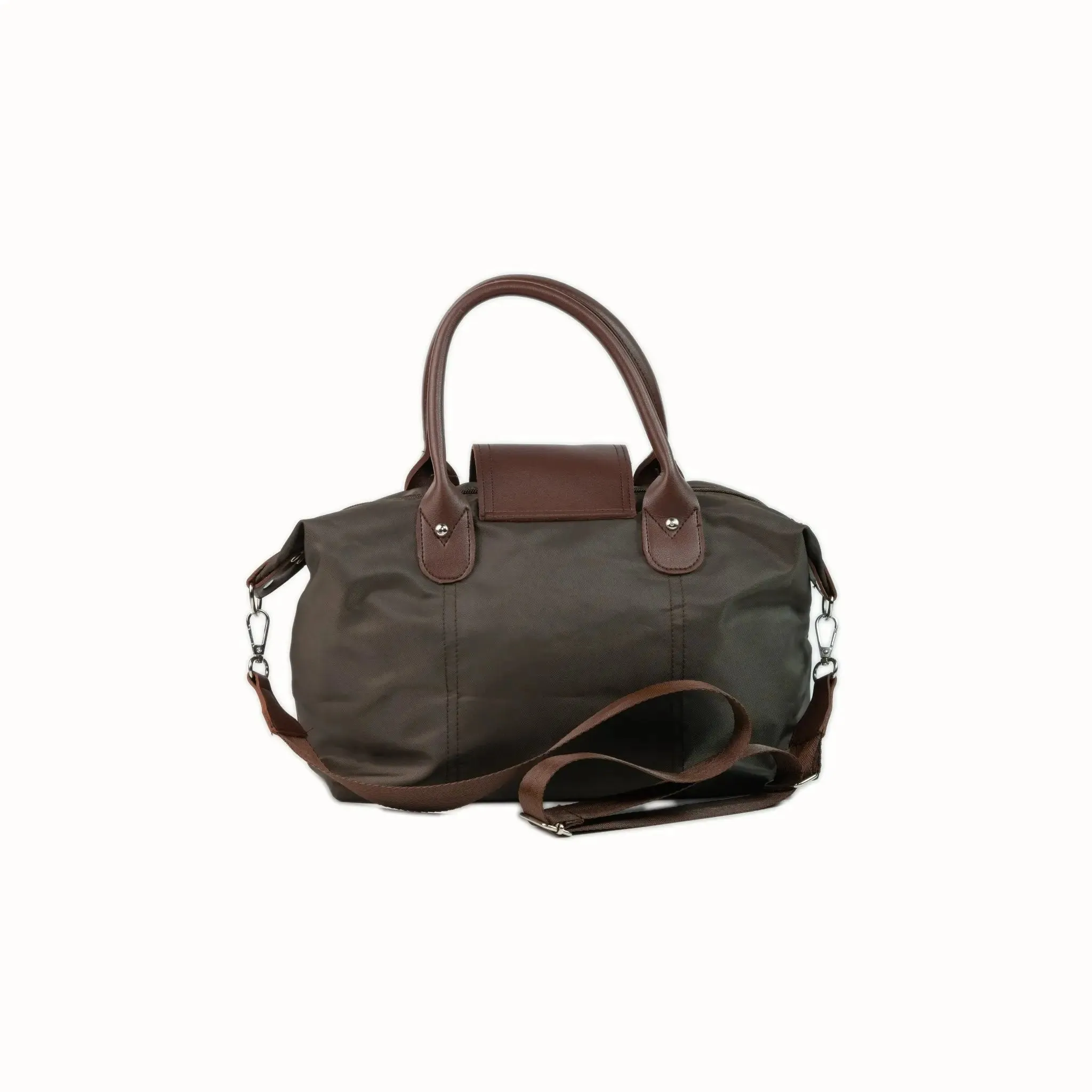 MARTHA Nylon Canvas Tote Bag in Choco Brown