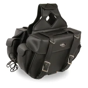 Medium Zip-Off PVC Throw Over Riveted Saddle Bag (13X10X5X20)