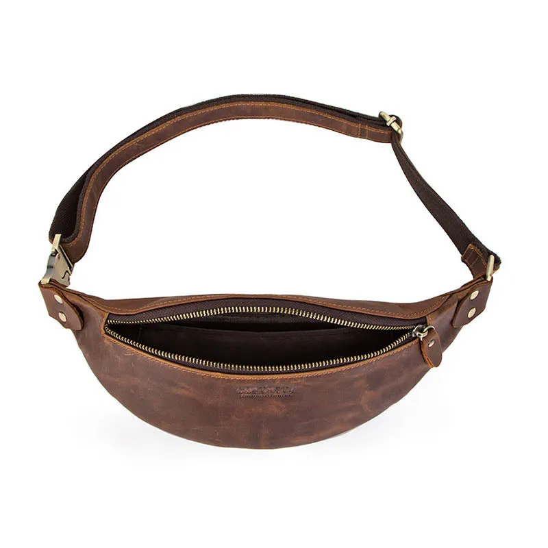 Men's Crazy Horse Leather Fanny Pack