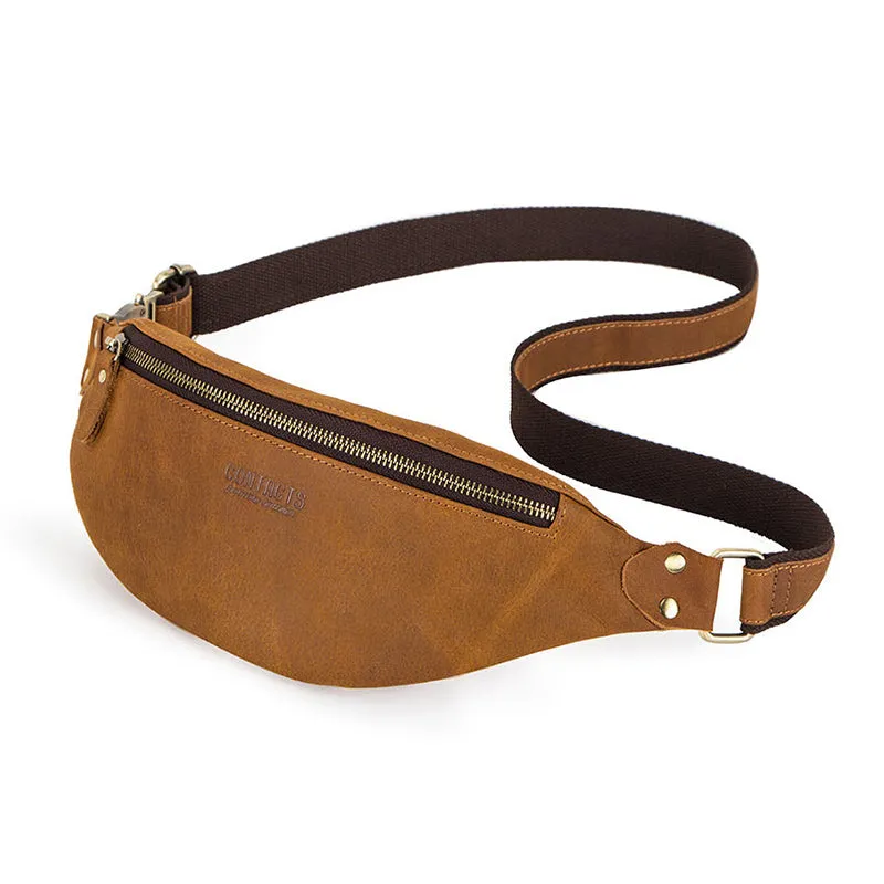 Men's Crazy Horse Leather Fanny Pack