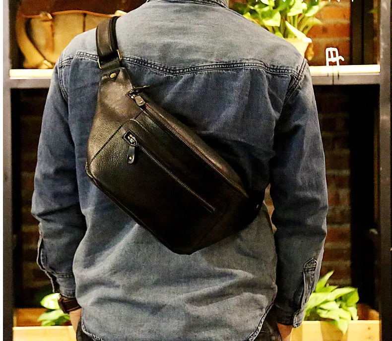 Men's Leather Waist Casual Bag 8725