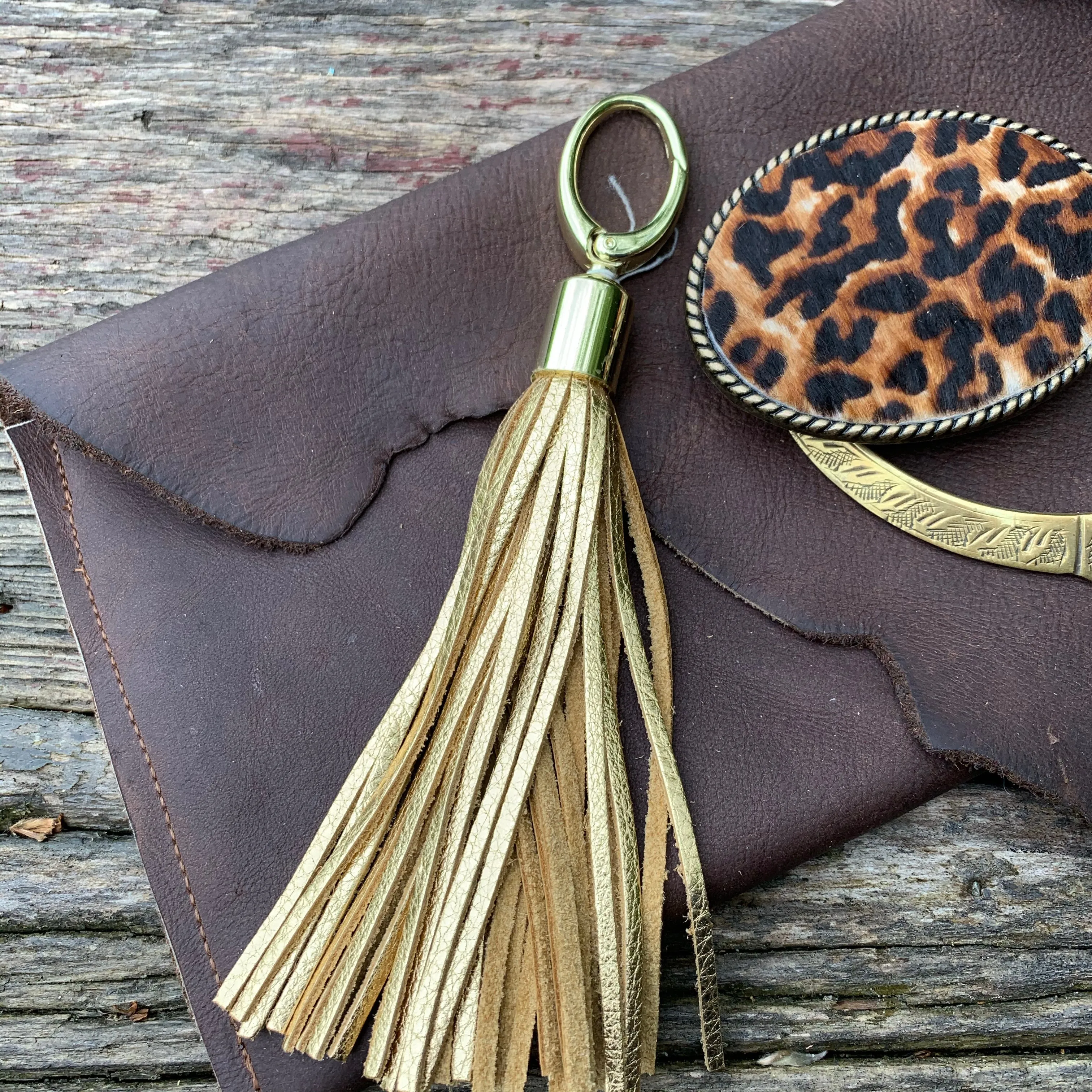 Metallic Leather Bag Tassels