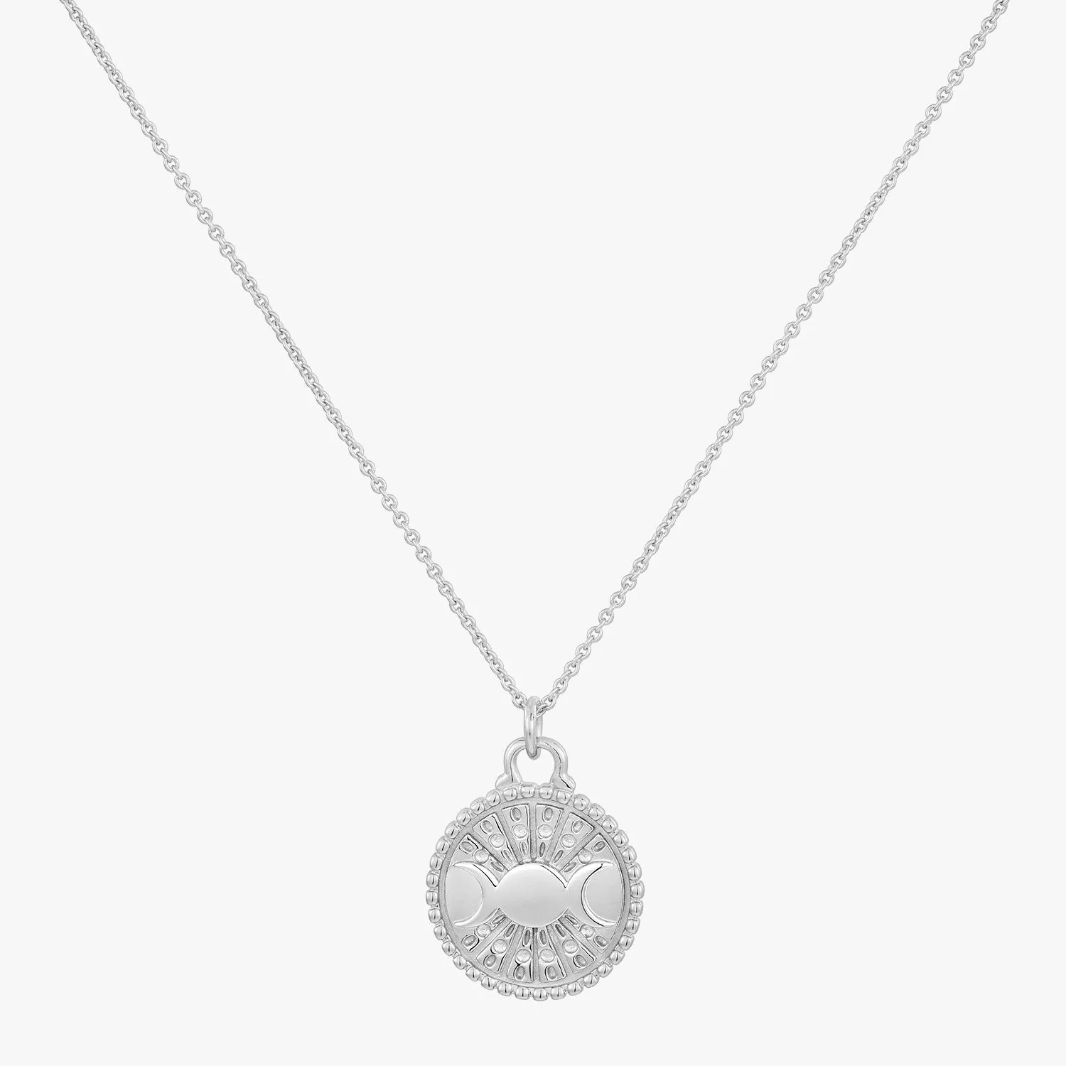 Mirror Moon Amulet Charm Necklace