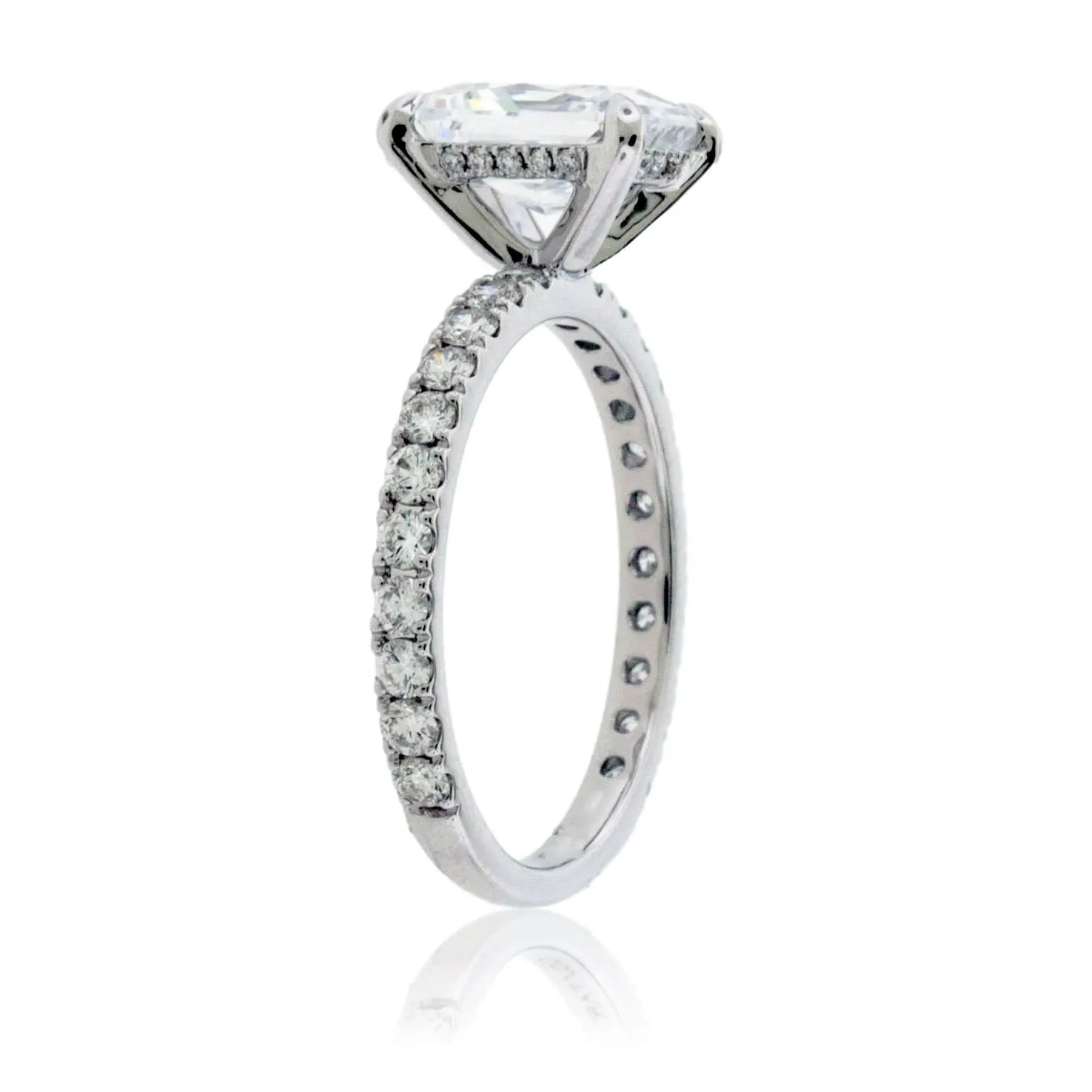 Moissanite Center Stone & Diamond Accent Engagement Style Ring