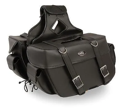 MOTORCYCLE 2 PC LARGE WATERPROOF SADDLEBAG WITH HEAT RESISTANT RIVETS