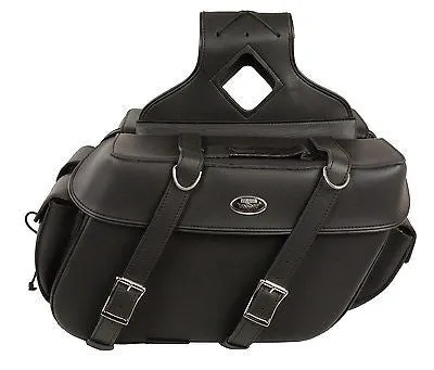 MOTORCYCLE 2 PC LARGE WATERPROOF SADDLEBAG WITH HEAT RESISTANT RIVETS