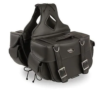 MOTORCYCLE 2 PC LARGE WATERPROOF SADDLEBAG WITH HEAT RESISTANT RIVETS