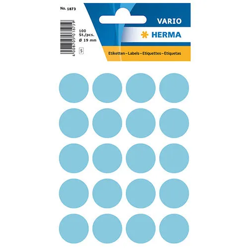 Multi-purpose Labels Round 19 mm Blue (1873)