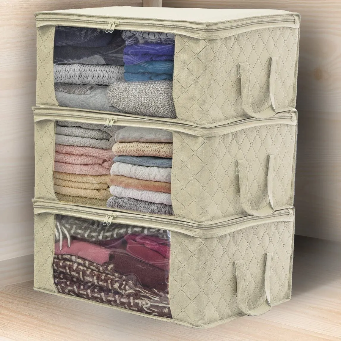 「❉New Year - 40% Off」Clear Window Foldable Storage Bag (19.3'' x 14.2'' x 8.3'')