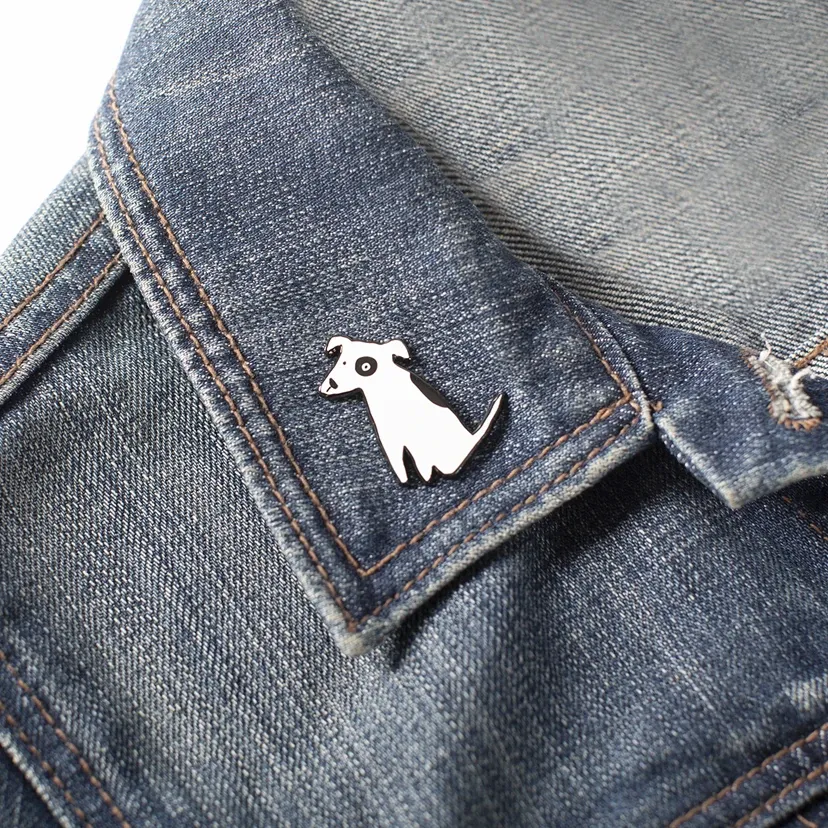 Nosey Dog Spot Bull Terrier Enamel Pin