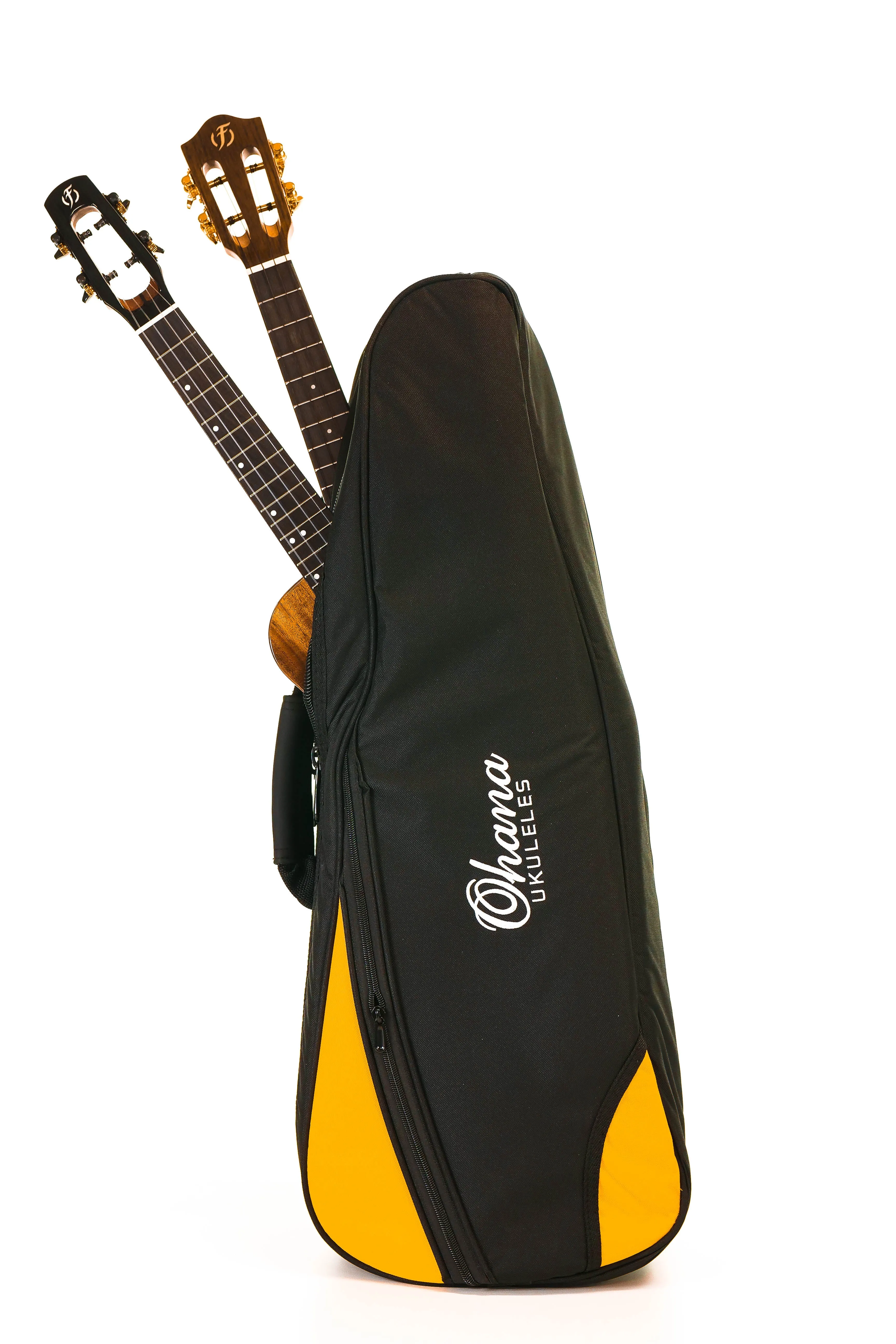 Ohana DB2-27OR Double Deluxe Tenor Ukulele Bag - Holds 2 Tenor Ukuleles - ORANGE