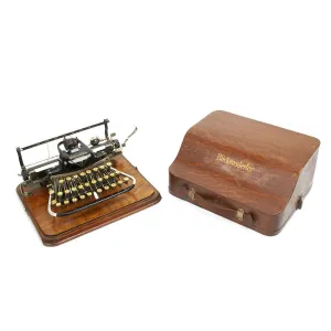 Original 1897 Blickensdefer No 7 Portable Typewriter in Original Wood Case - Clandestine Issue