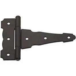 Ornamental Gate Hinge, Reversible, Black, 4-In.