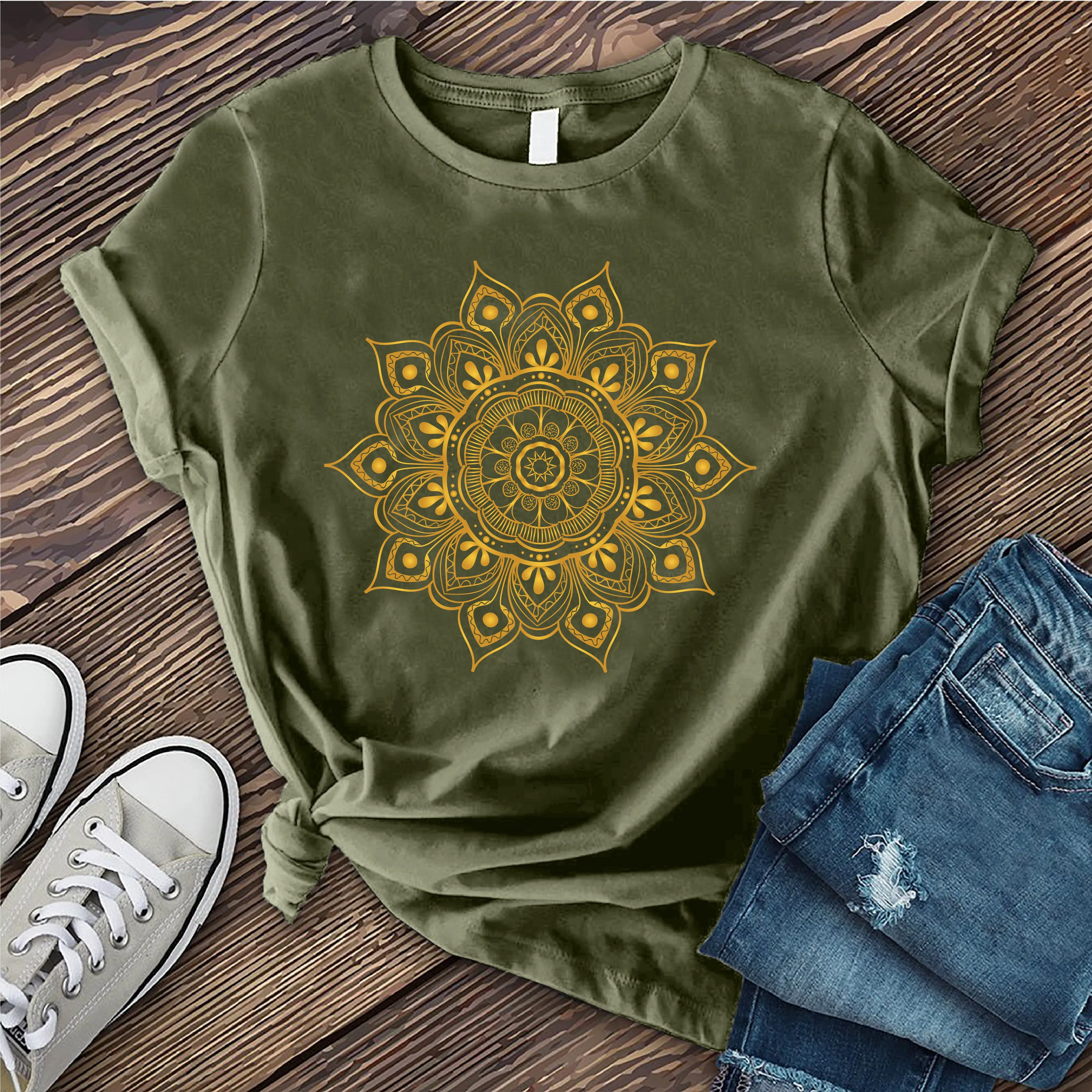 Ornamental Mandala Gold T-Shirt