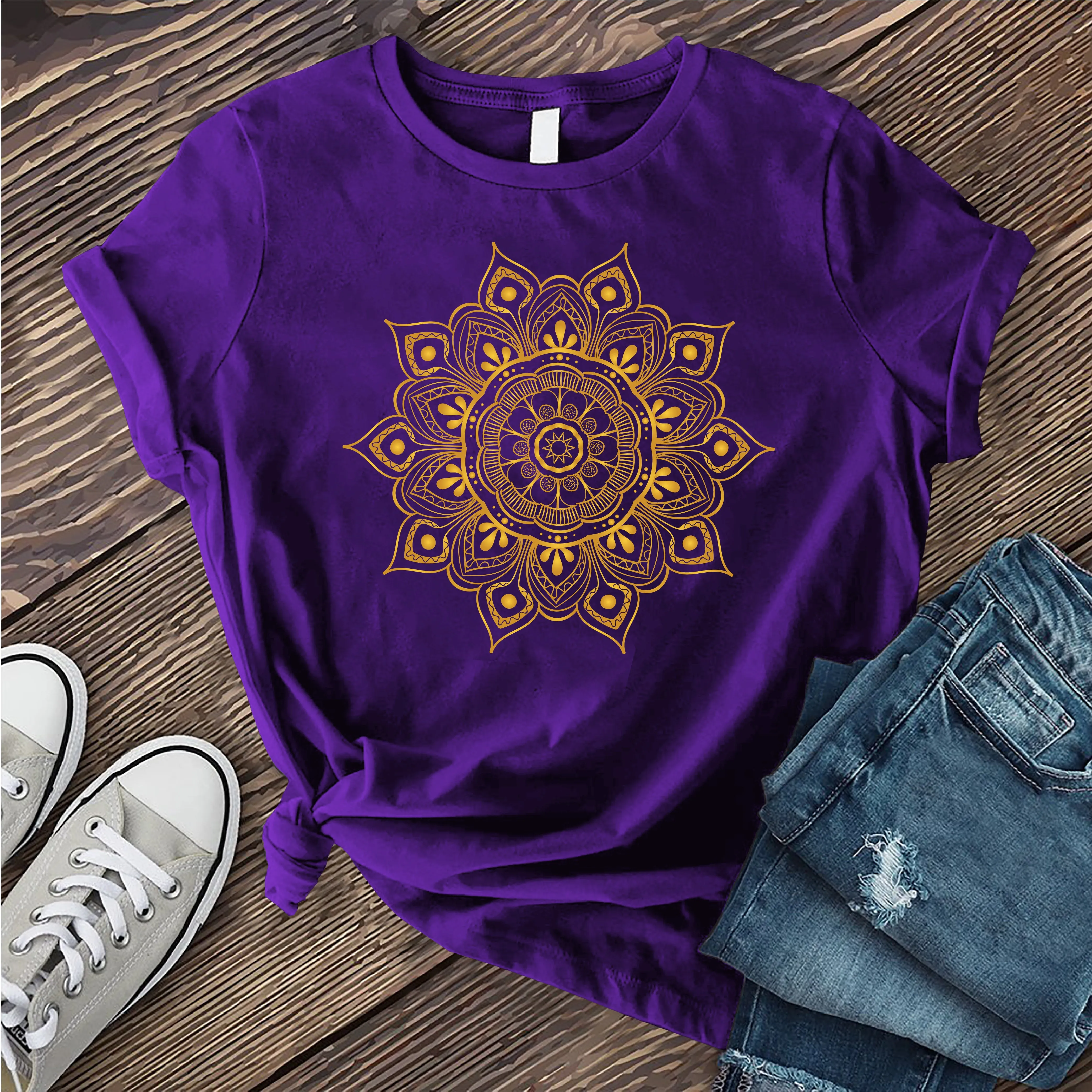 Ornamental Mandala Gold T-Shirt