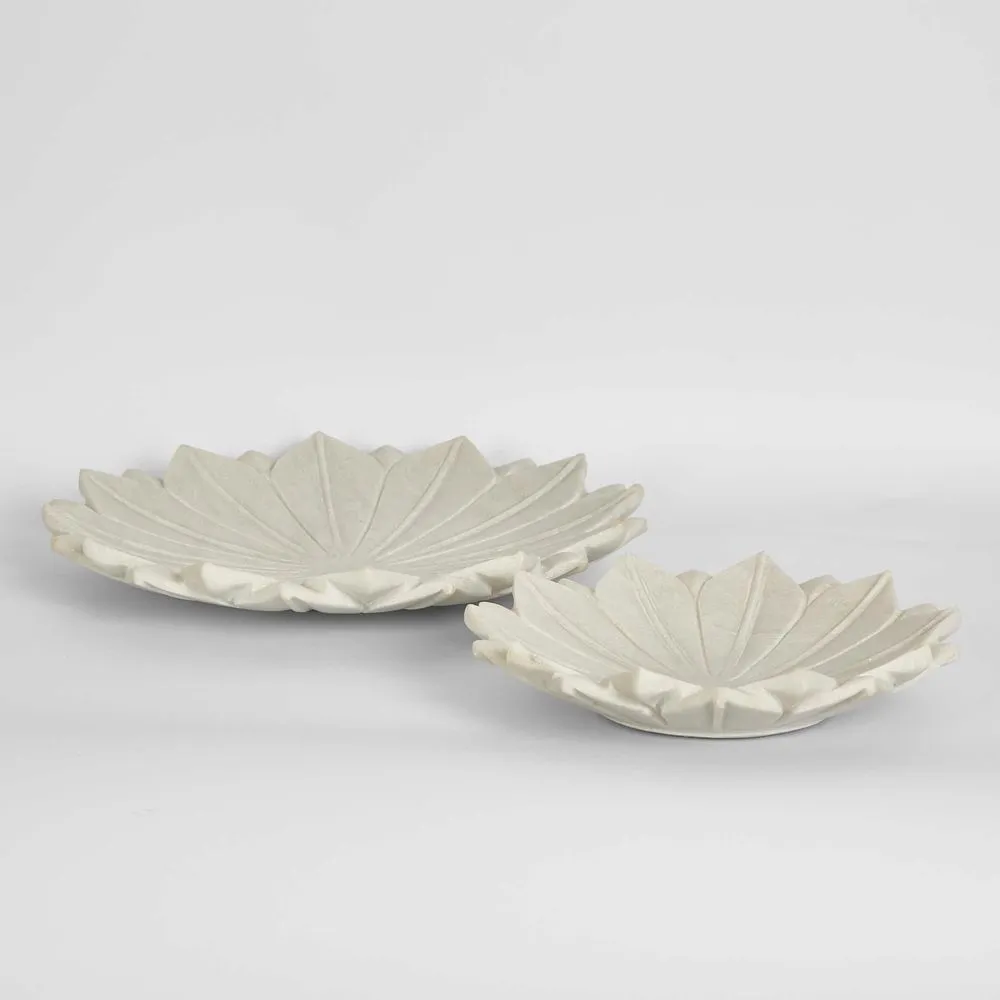 Perin Marble Flower Bowl Medium White