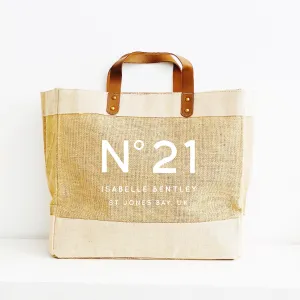 Personalised Jute Tote Bag - No 21