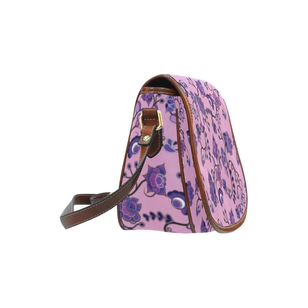 Purple Floral Amour Saddle Bag/Large