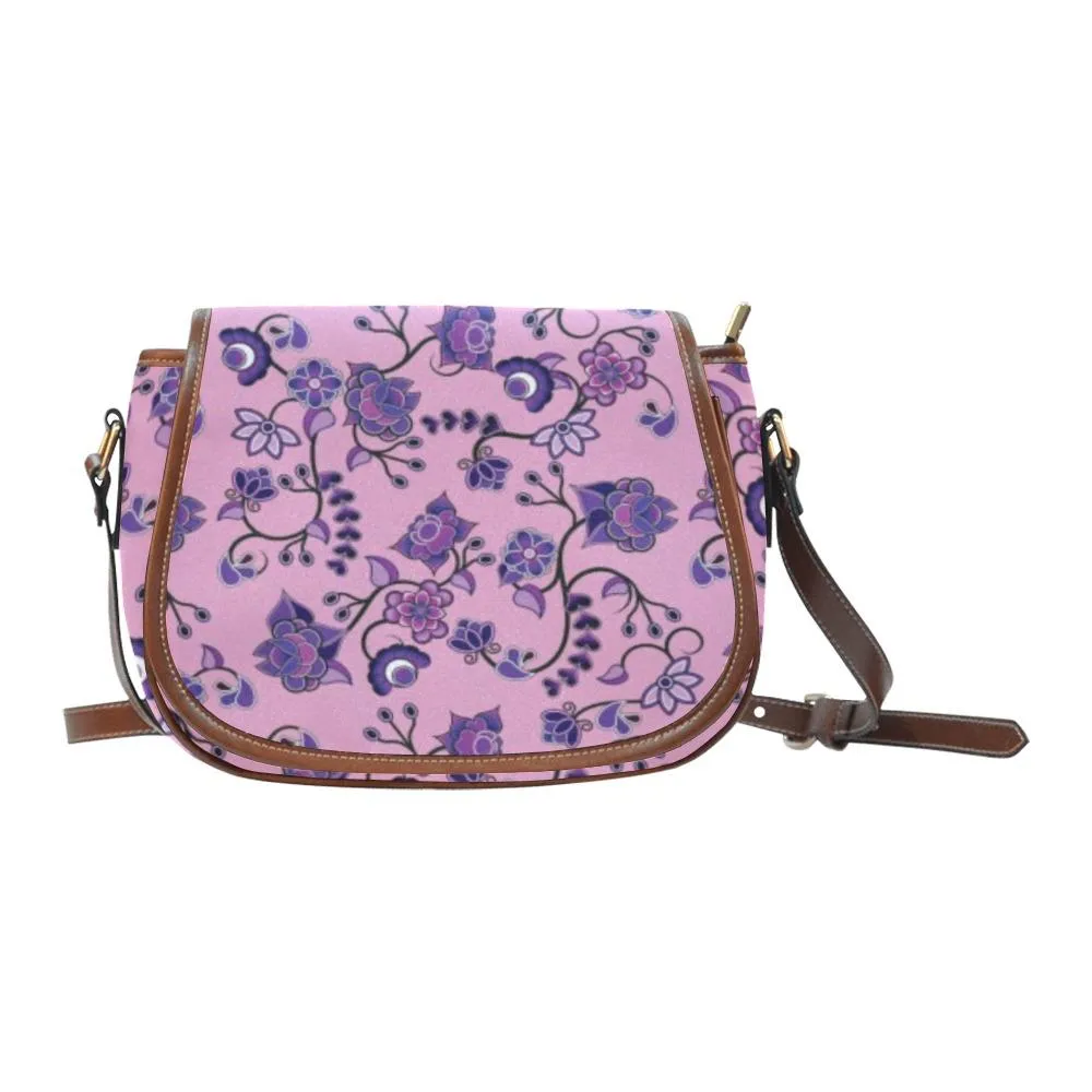 Purple Floral Amour Saddle Bag/Large