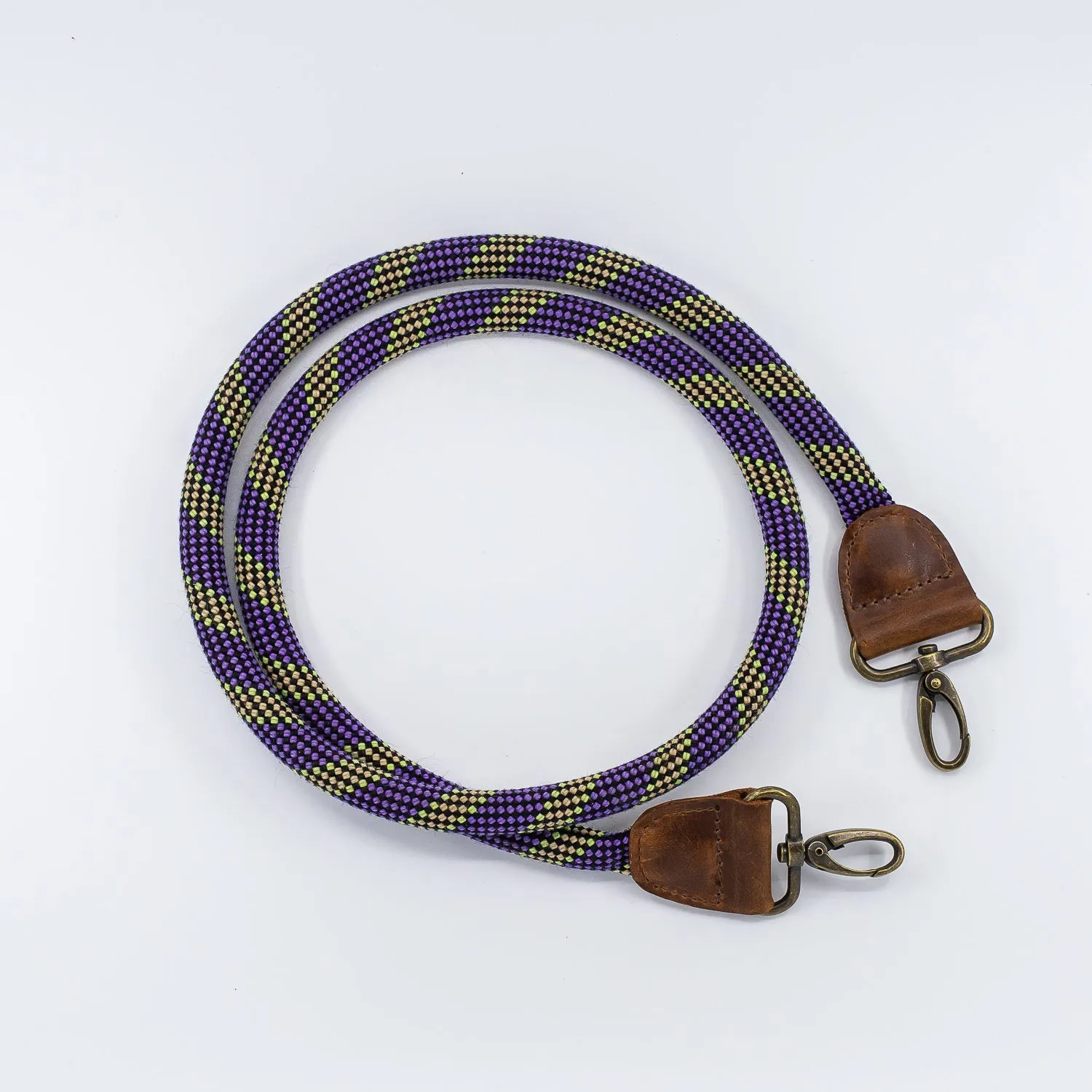 Purple/Yellow Detachable Rope Strap (Brass)