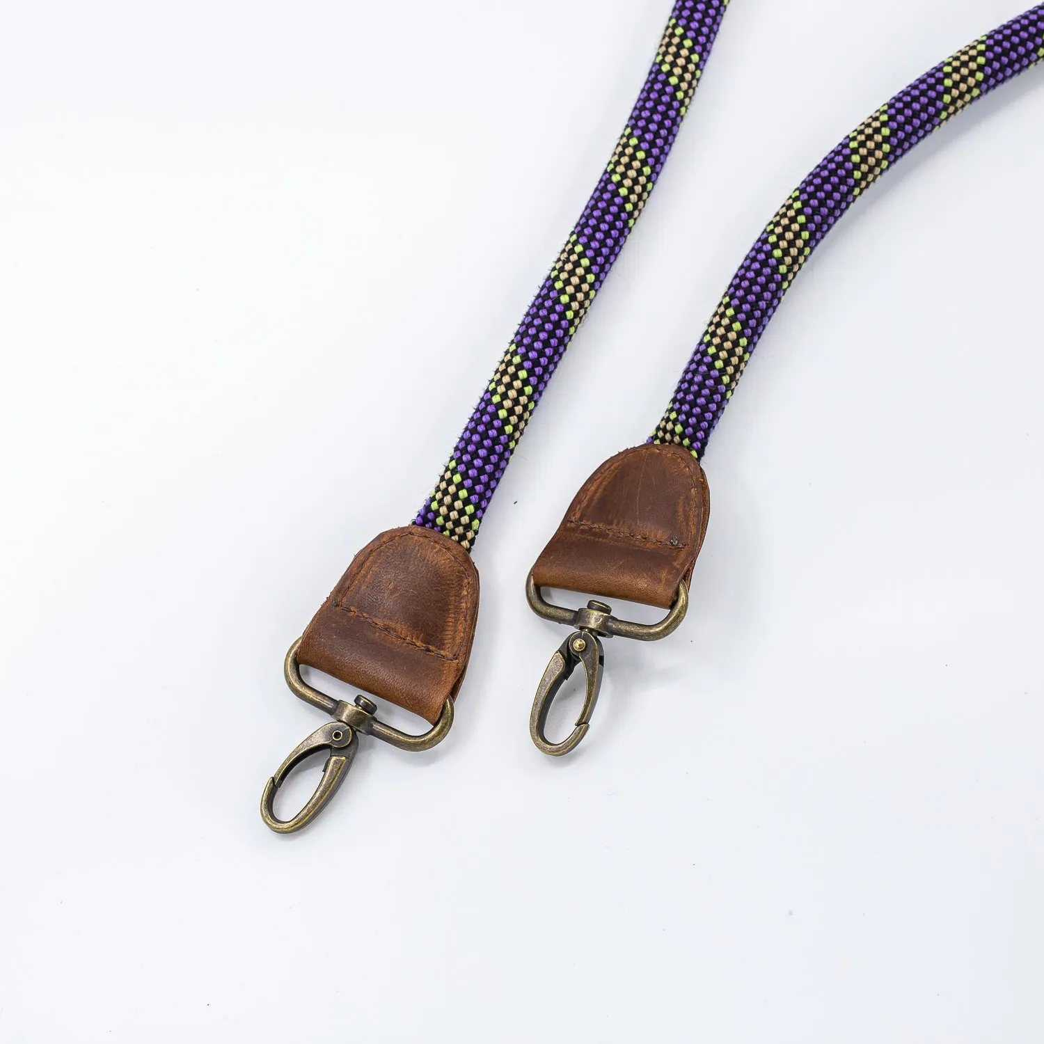 Purple/Yellow Detachable Rope Strap (Brass)