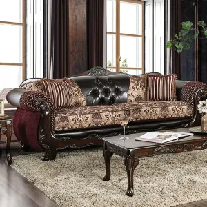 Quirino Burgundy/Dark Brown Sofa