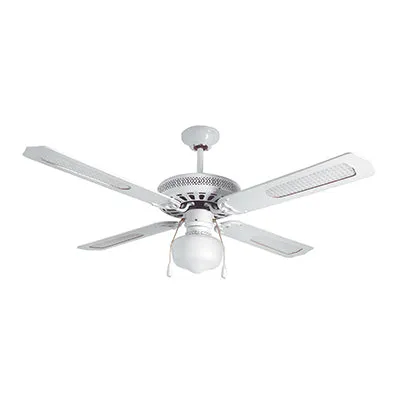 Radiant Lighting RF8W Rattan Ceiling Fan 470mm White 52" 1 Light 4 Blade 06FA201 W