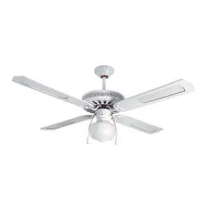 Radiant Lighting RF8W Rattan Ceiling Fan 470mm White 52" 1 Light 4 Blade 06FA201 W