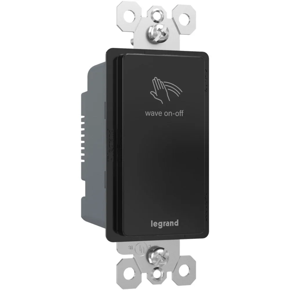 radiant Single Pole or 3-Way Wave Light Switch, 20-Amp, Black